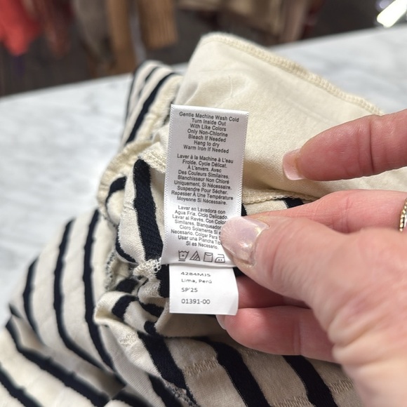 Nation Los Angeles Vida Midi Skirt in Cream and Black Stripe Small - Picture 14 of 15